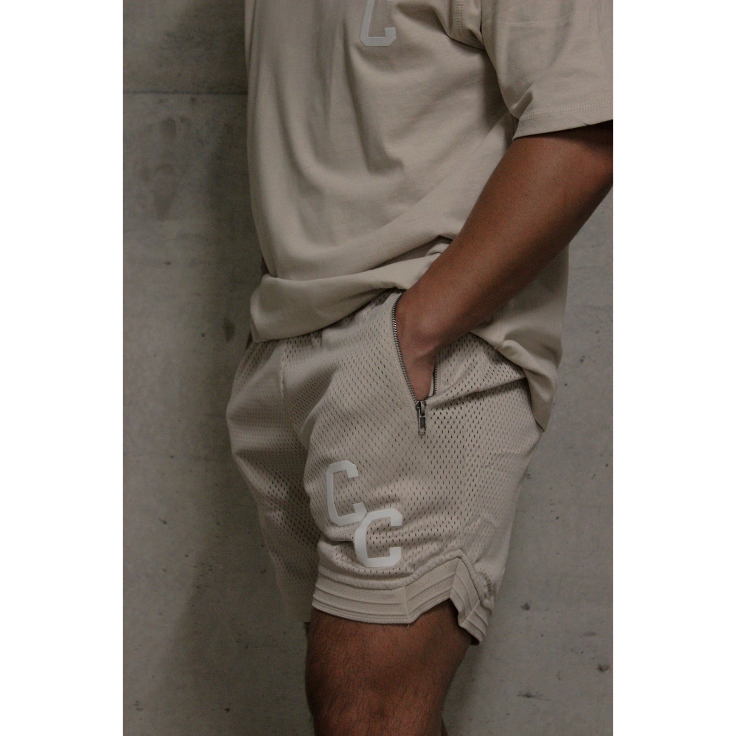 Beige Dunk Shorts