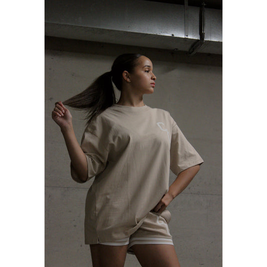 Beige Unisex Dunk Oversized T-Shirt