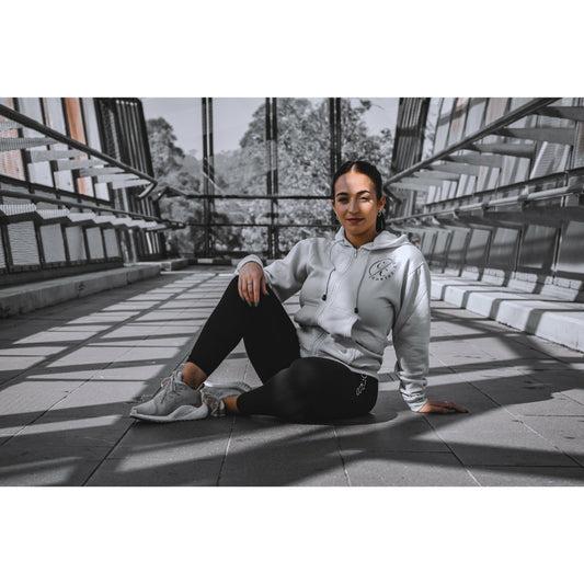 Beige Lifestyle Zip-Up Hoodie